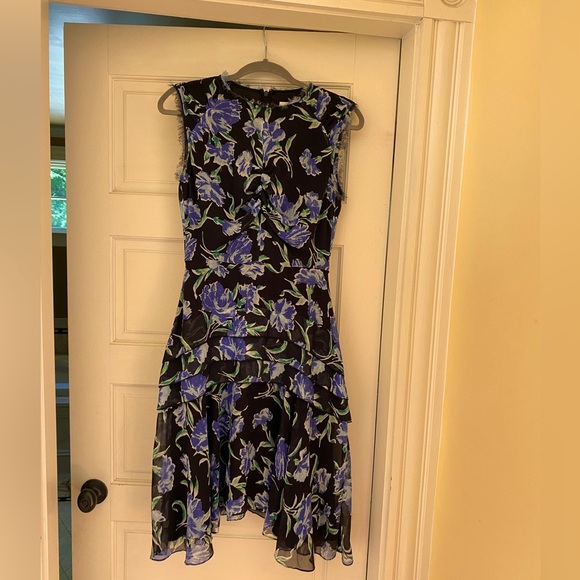 Jason Wu Collection Sleeveless Floral Print Midi Dress with Pleating Detail sz 6 - Picture 2 of 15